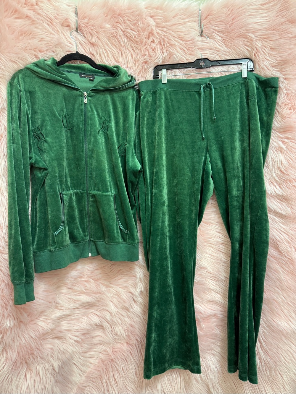 BCBGMaxAzria Emerald Green Velour Set